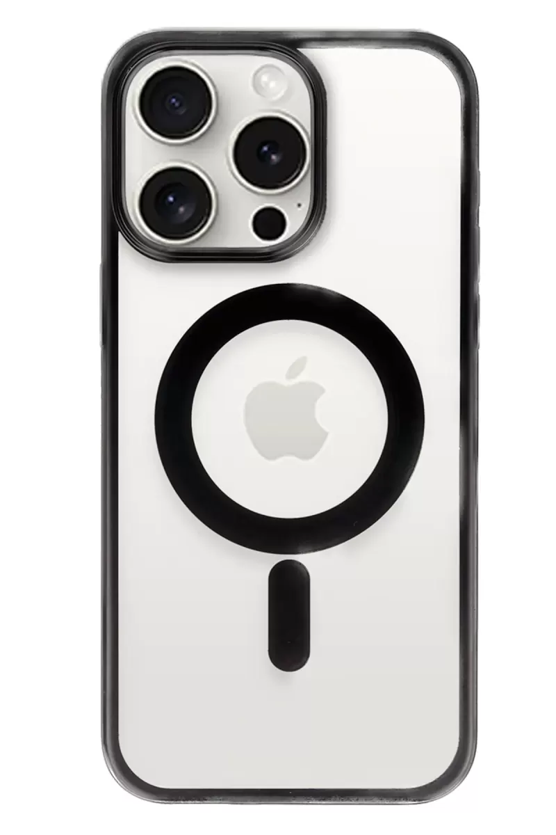 Newface Apple iPhone 15 Pro Max Kılıf Erozi Magsafe Kapak - Siyah