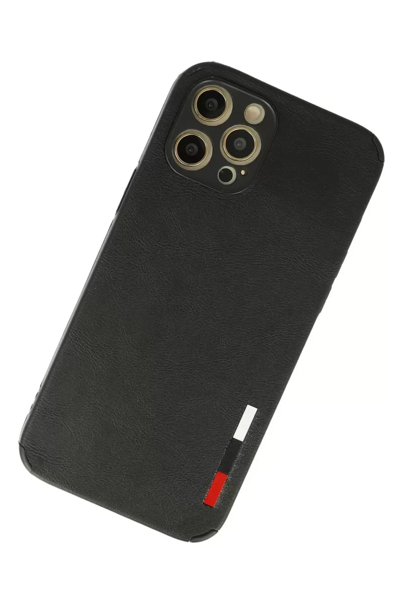 Newface Apple iPhone 12 Pro Max Kılıf Loop Deri Silikon - Siyah