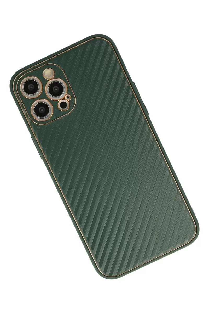 Newface Apple iPhone 12 Pro Kılıf Coco Karbon Silikon - Yeşil