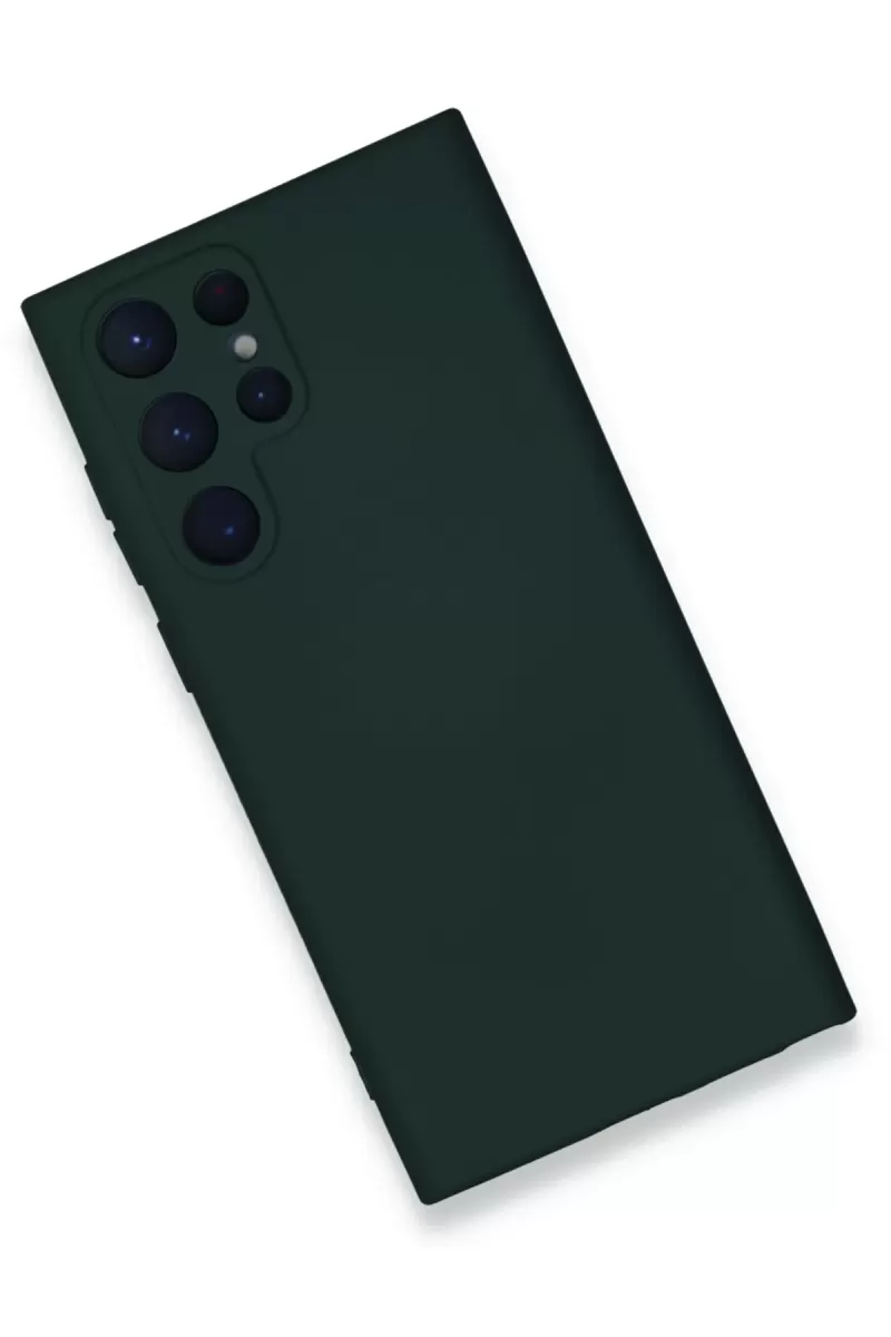 Newface Samsung Galaxy S23 Ultra Kılıf Nano içi Kadife Silikon - Koyu Yeşil