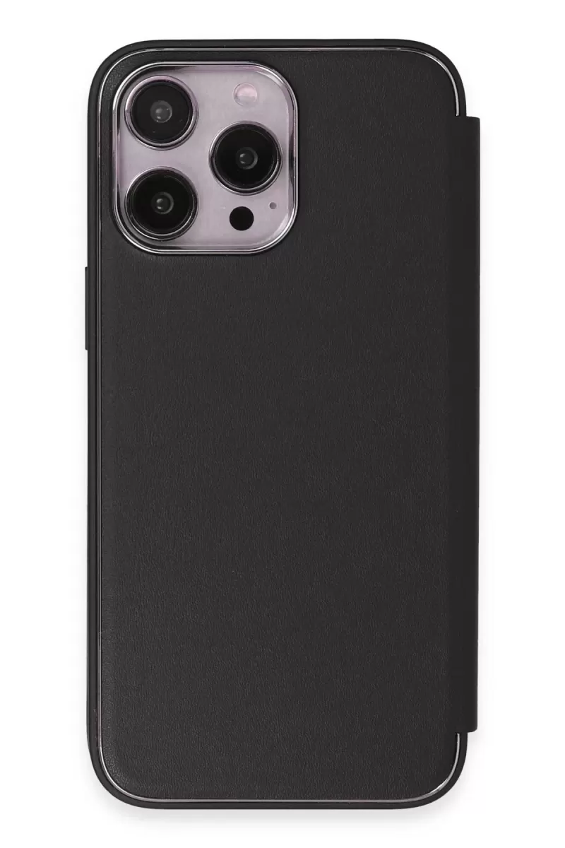 Newface Apple iPhone 14 Pro Kılıf Dolpin Kapaklı - Siyah
