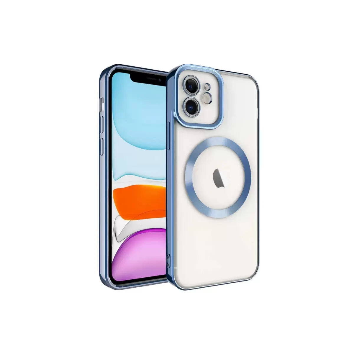 Newface Apple iPhone 12 Kılıf Kross Magneticsafe Kapak - Sierra Blue