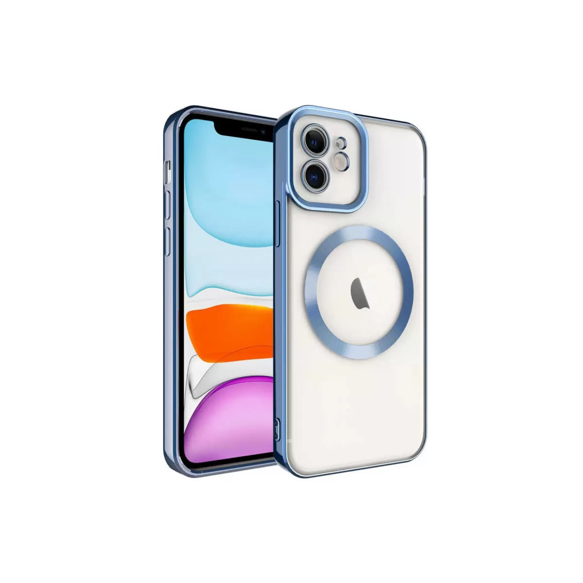 Newface Apple iPhone 12 Kılıf Kross Magneticsafe Kapak - Sierra Blue