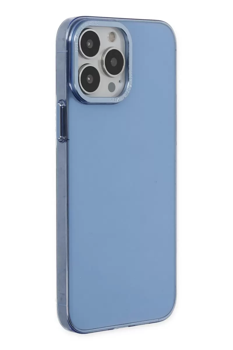 Newface Apple iPhone 13 Pro Kılıf Anka PC Sert Metal Kapak - Mavi
