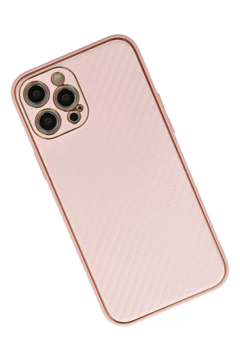 Newface Apple iPhone 12 Pro Max Kılıf Coco Karbon Silikon - Pembe