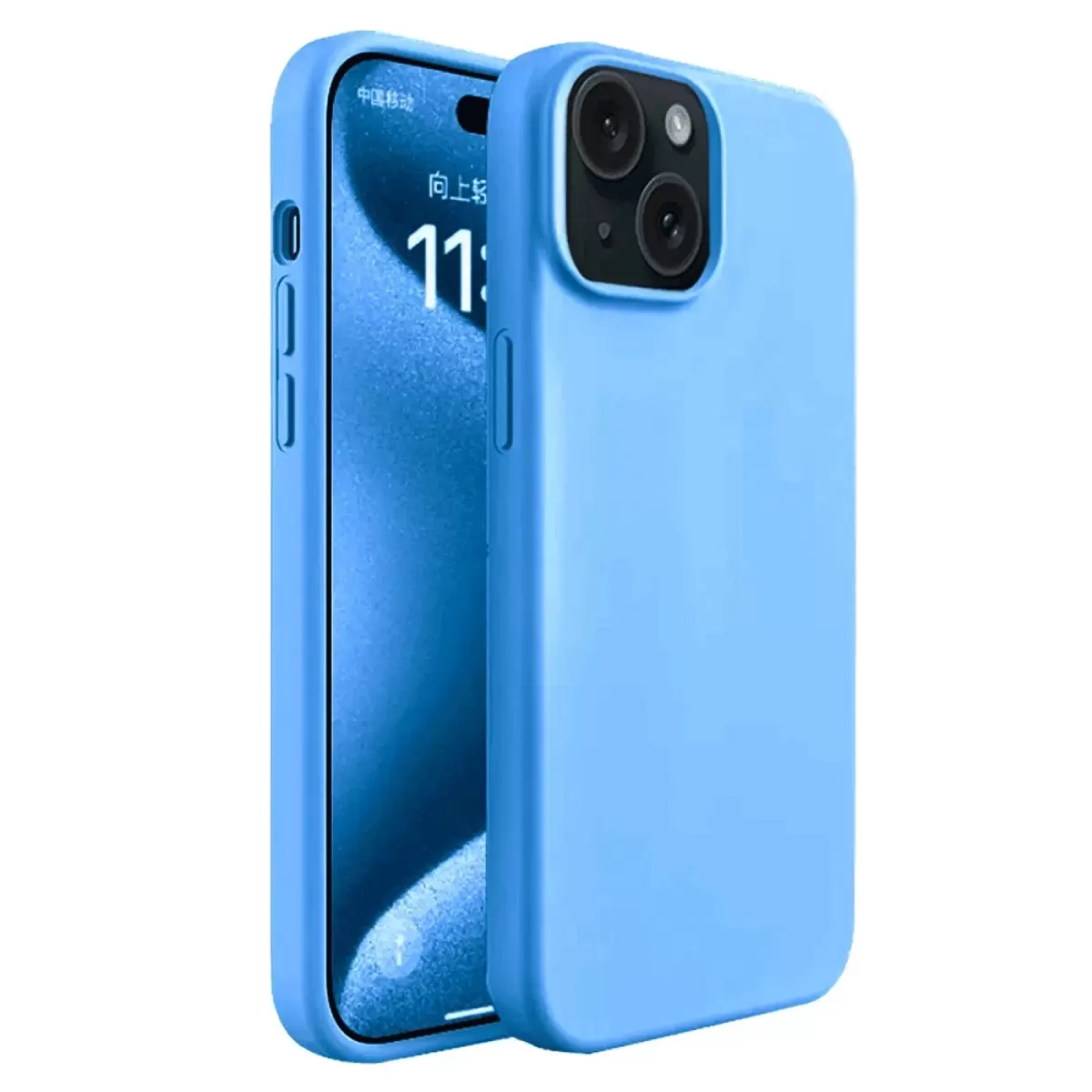 Newface Apple iPhone 15 Plus Kılıf First Silikon - Mavi
