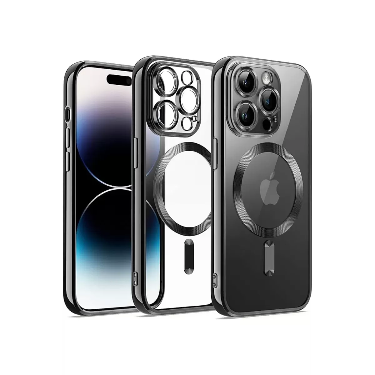 Newface Apple iPhone 12 Pro Kılıf Kross Magneticsafe Kapak - Siyah
