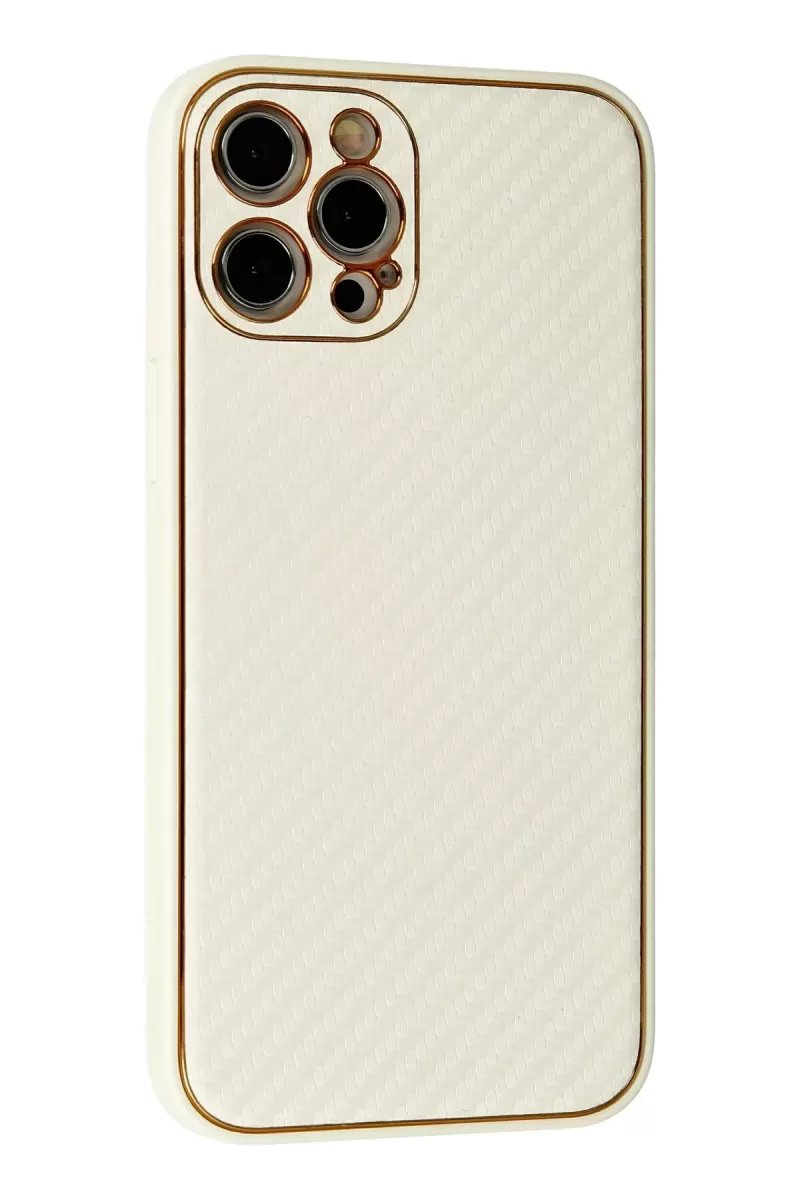 Newface Apple iPhone 12 Pro Max Kılıf Coco Karbon Silikon - Beyaz