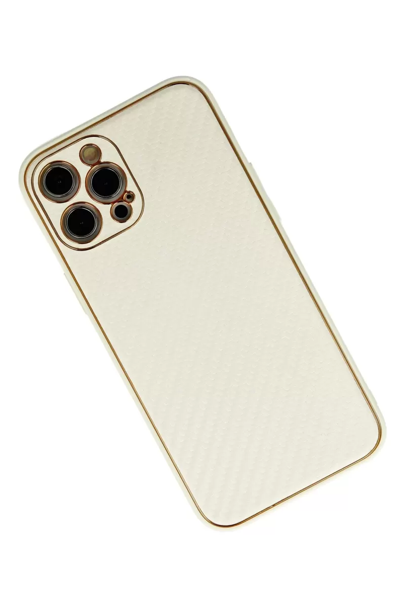 Newface Apple iPhone 12 Pro Max Kılıf Coco Karbon Silikon - Beyaz