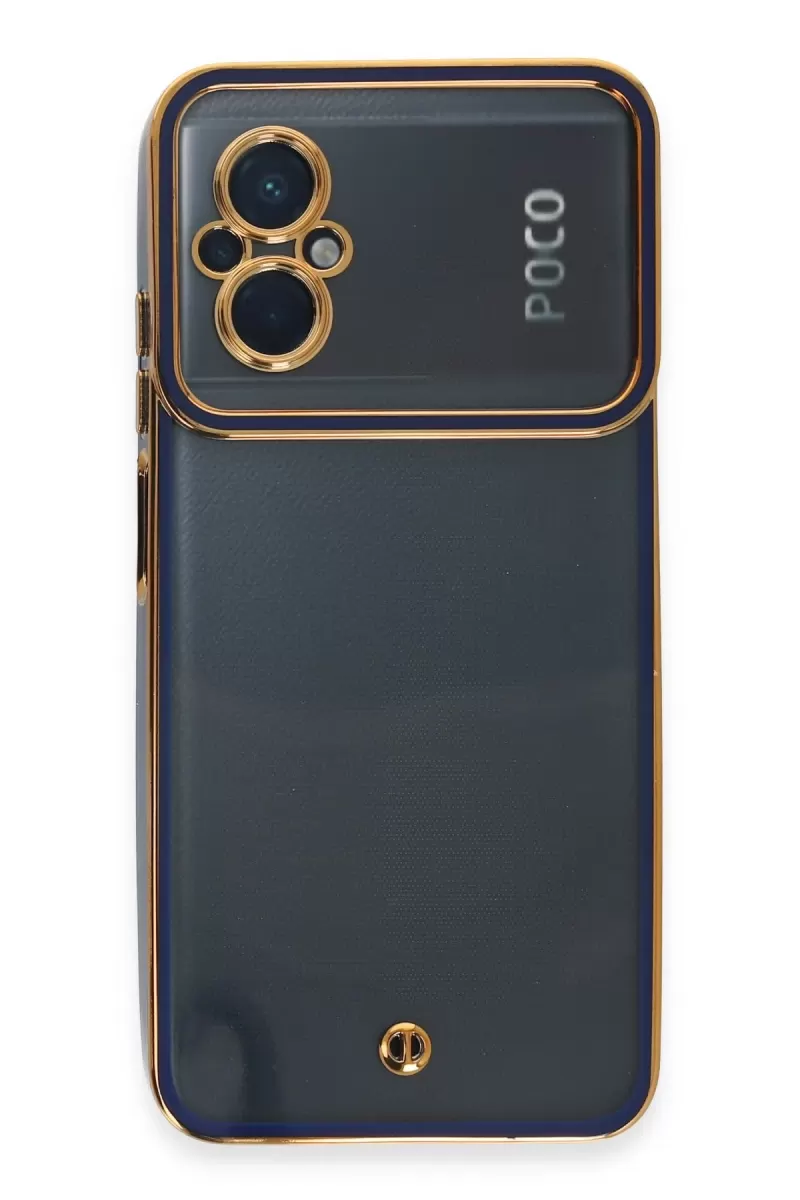 Newface Xiaomi Poco M5 Kılıf Liva Lens Silikon - Mavi