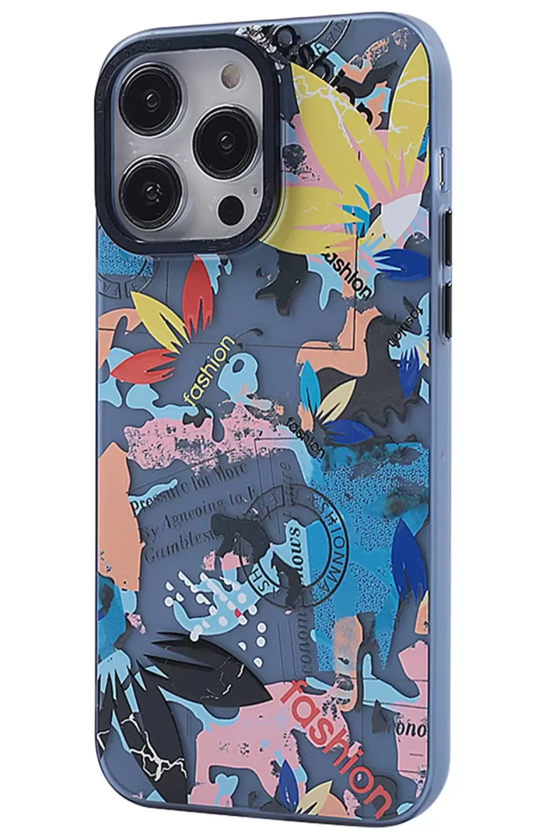 Newface Apple iPhone 14 Pro Kılıf Prada Desenli Kapak - Prada Pembe - 1