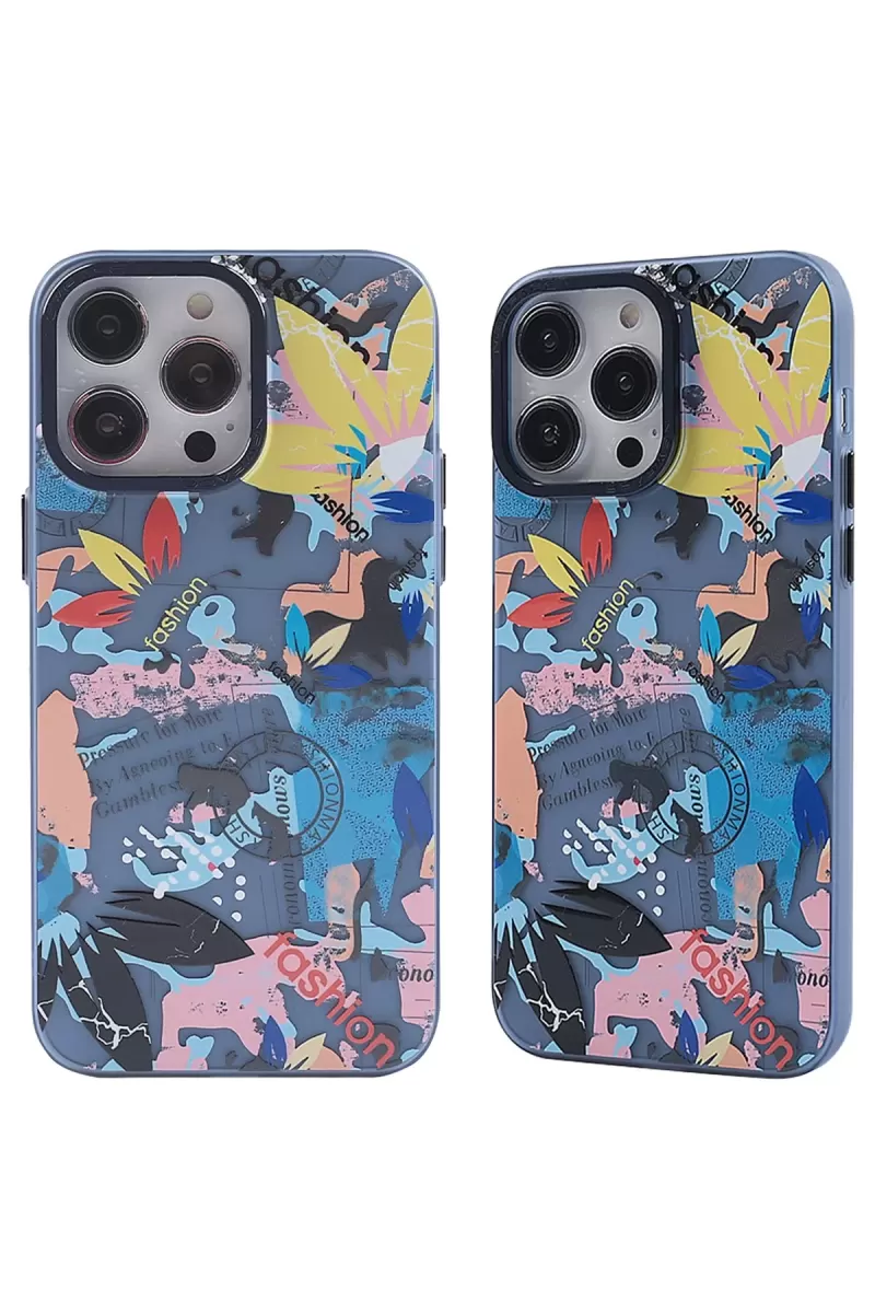 Newface Apple iPhone 14 Pro Kılıf Prada Desenli Kapak - Prada Pembe - 1