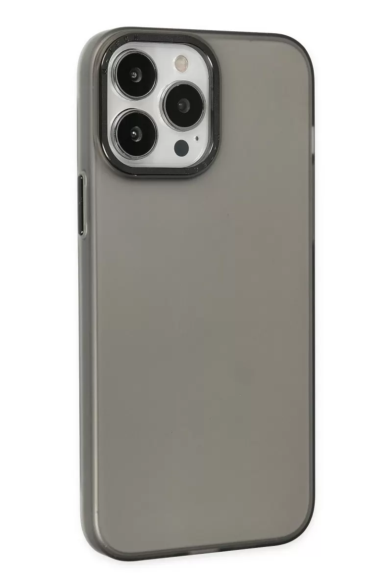 Newface Apple iPhone 13 Pro Max Kılıf Modos Metal Kapak - Siyah