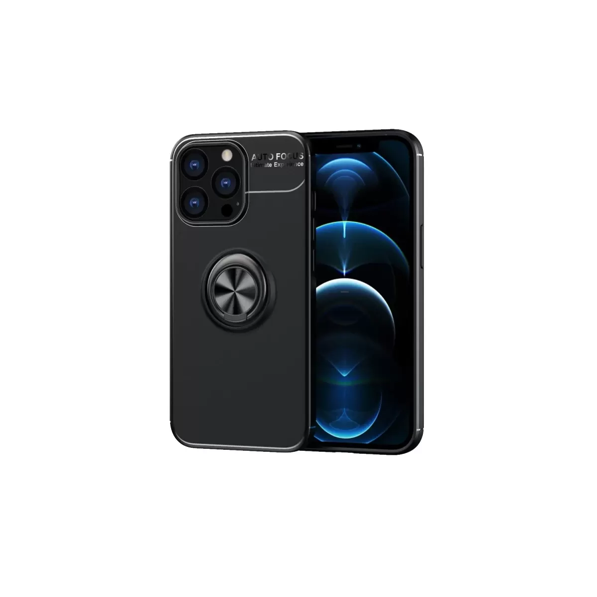 Newface Apple iPhone 13 Pro Kılıf Range Yüzüklü Silikon - Siyah