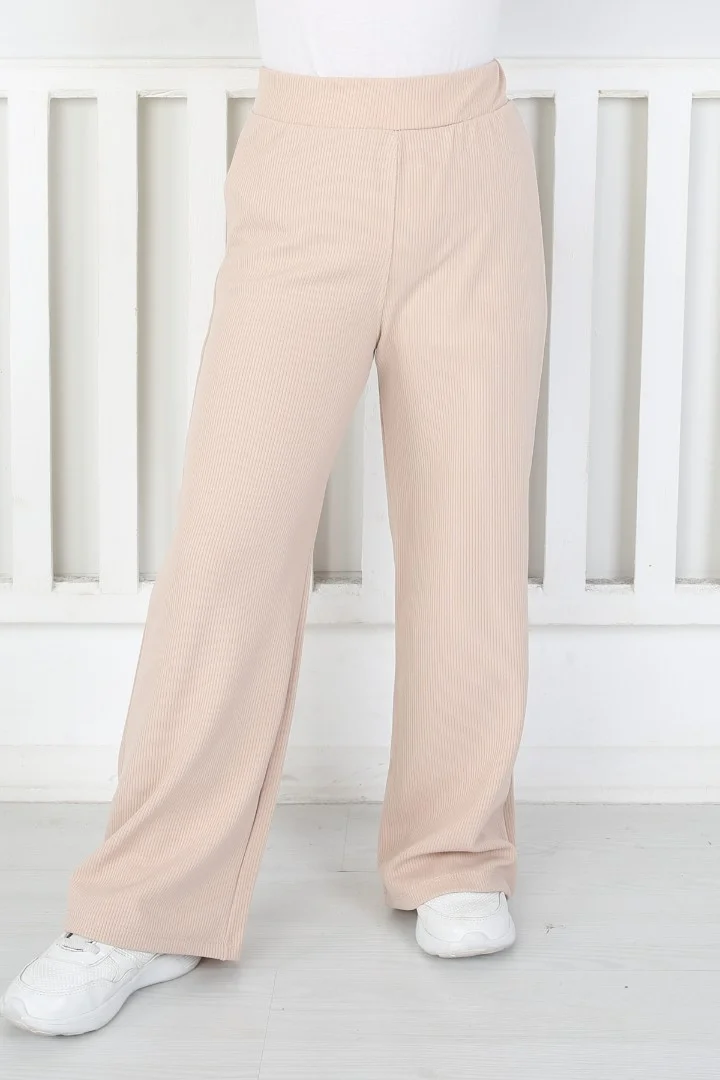 Bol Paça Birinci Kalite Fitilli Kumaş Vizon Kız Çocuk Günlük Tayt