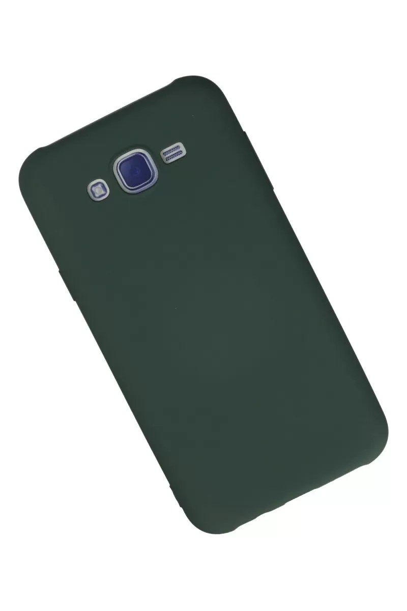 Newface Samsung Galaxy J7 Kılıf Nano içi Kadife Silikon - Koyu Yeşil