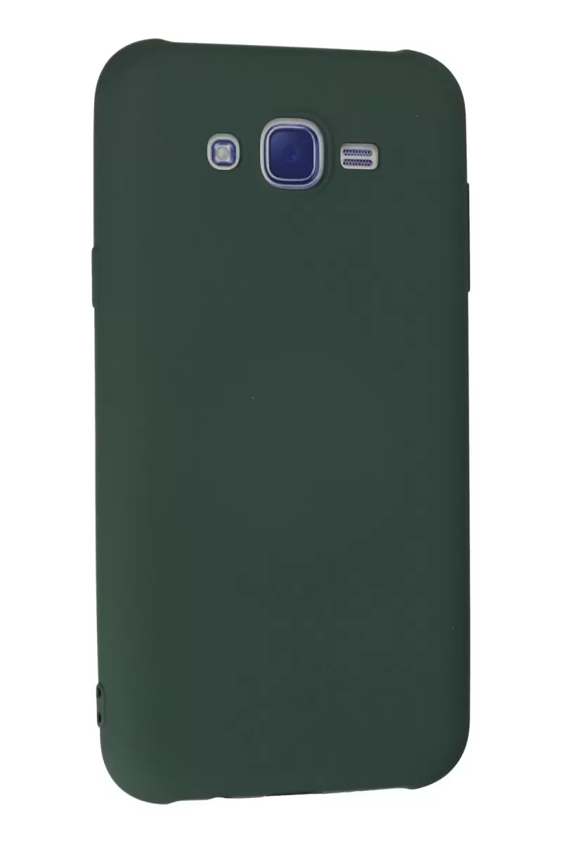 Newface Samsung Galaxy J7 Kılıf Nano içi Kadife Silikon - Koyu Yeşil