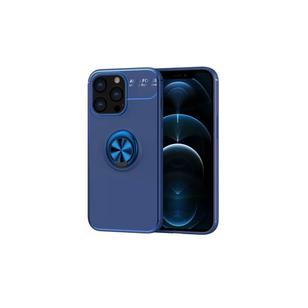 Newface Apple iPhone 13 Pro Kılıf Range Yüzüklü Silikon - Mavi