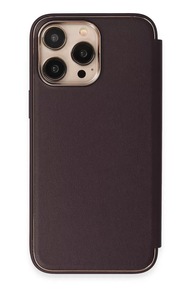 Newface Apple iPhone 14 Pro Kılıf Dolpin Kapaklı - Derin Mor