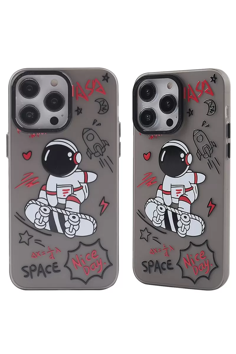 Newface Apple iPhone 14 Pro Max Kılıf Prada Desenli Kapak - Prada Siyah - 1