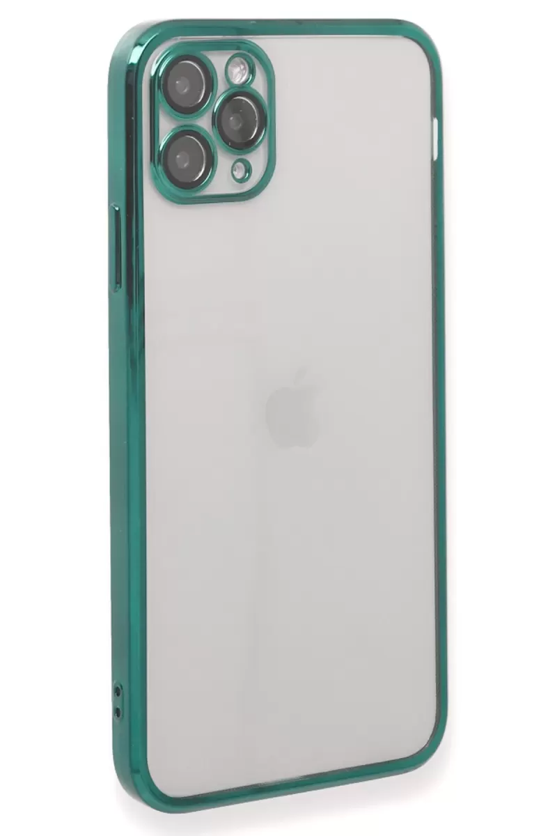 Newface Apple iPhone 11 Pro Kılıf Razer Lensli Silikon - Yeşil