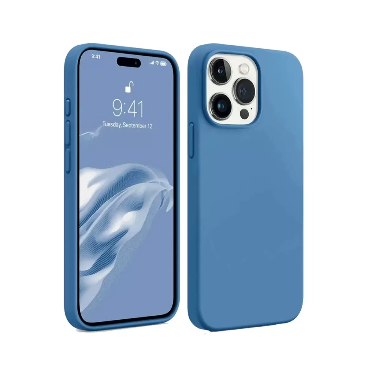 Newface Apple iPhone 15 Pro Max Kılıf First Silikon - Mavi