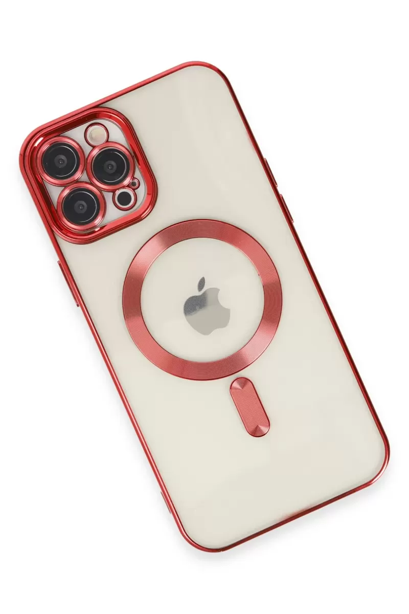 Newface Apple iPhone 12 Pro Max Kılıf Kross Magneticsafe Kapak - Kırmızı