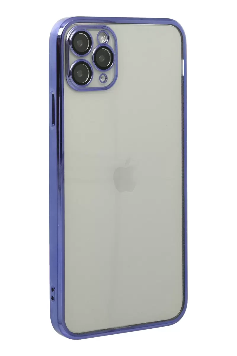 Newface Apple iPhone 11 Pro Kılıf Razer Lensli Silikon - Mor
