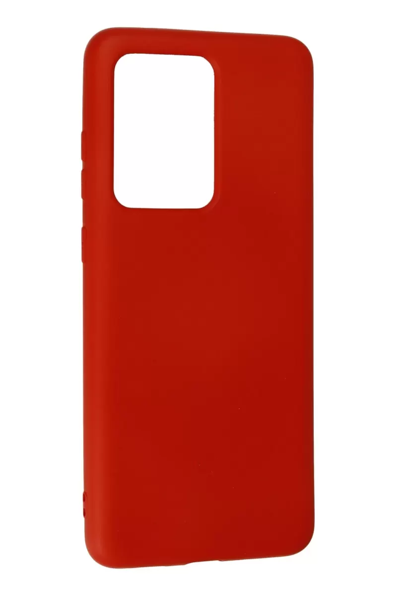 Newface Samsung Galaxy S20 Ultra Kılıf Nano içi Kadife Silikon - Kırmızı