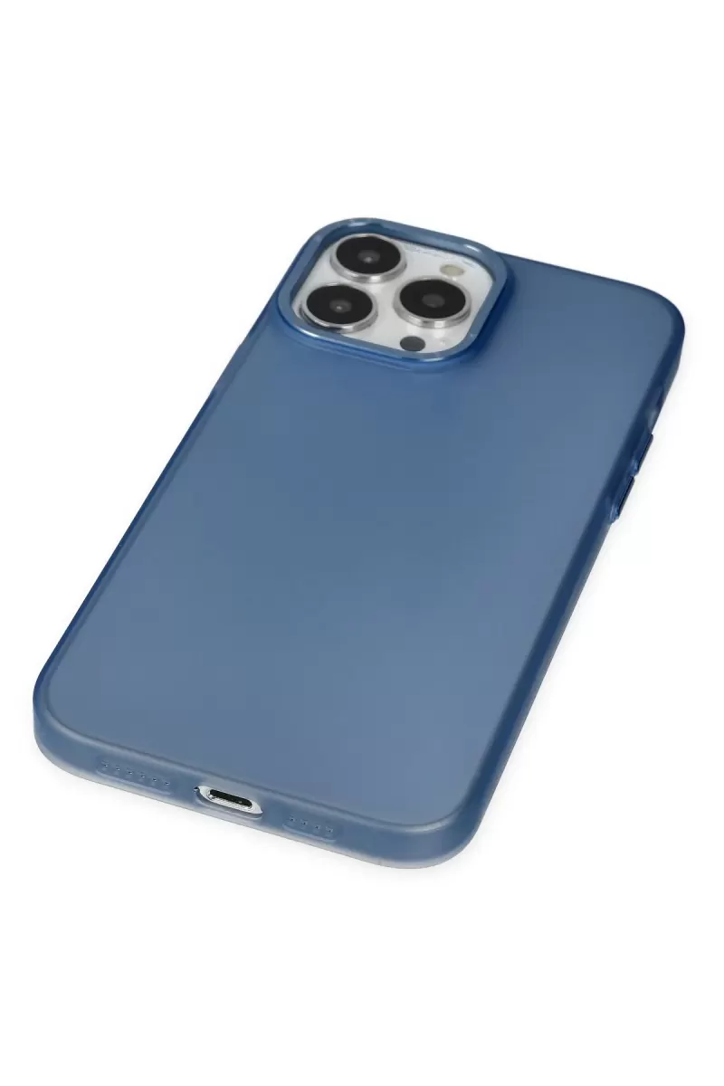 Newface Apple iPhone 13 Pro Max Kılıf Modos Metal Kapak - Lacivert