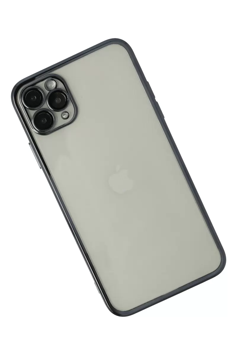 Newface Apple iPhone 11 Pro Max Kılıf Razer Lensli Silikon - Siyah