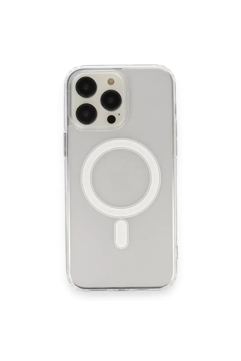 Newface Apple iPhone 14 Pro Max Kılıf Matte Şeffaf Magneticsafe - Şeffaf