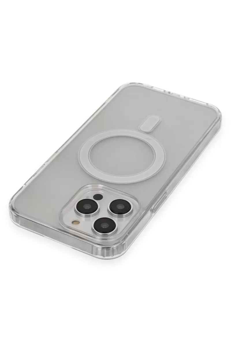 Newface Apple iPhone 14 Pro Max Kılıf Matte Şeffaf Magneticsafe - Şeffaf