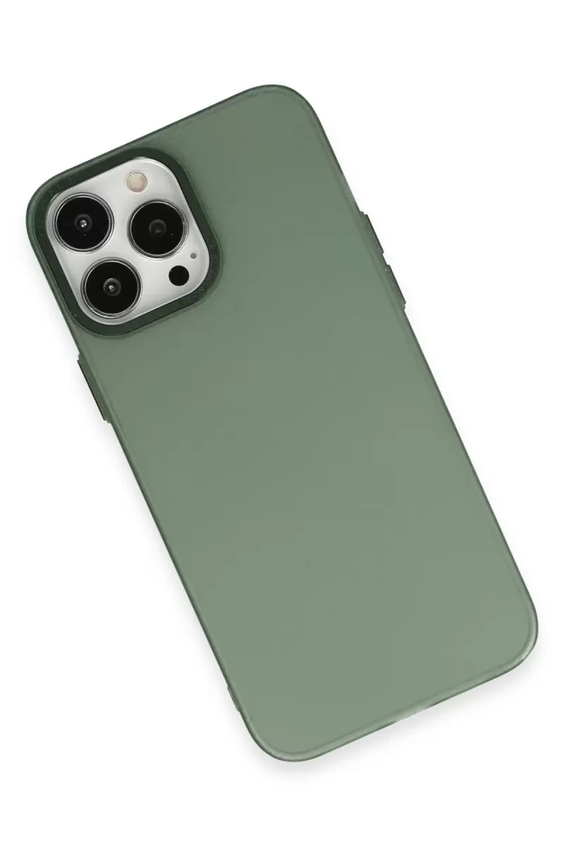 Newface Apple iPhone 13 Pro Max Kılıf Modos Metal Kapak - Koyu Yeşil