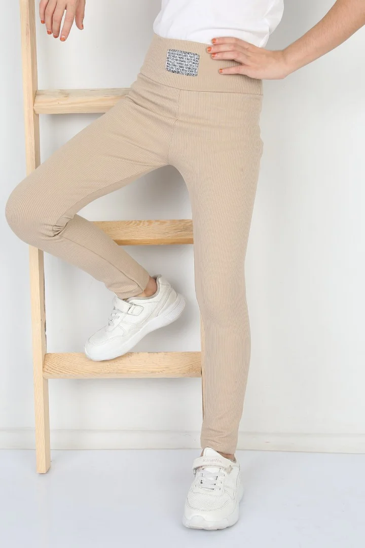 Fitilli Şardonlu Vizon Kız Çocuk Günlük Tayt