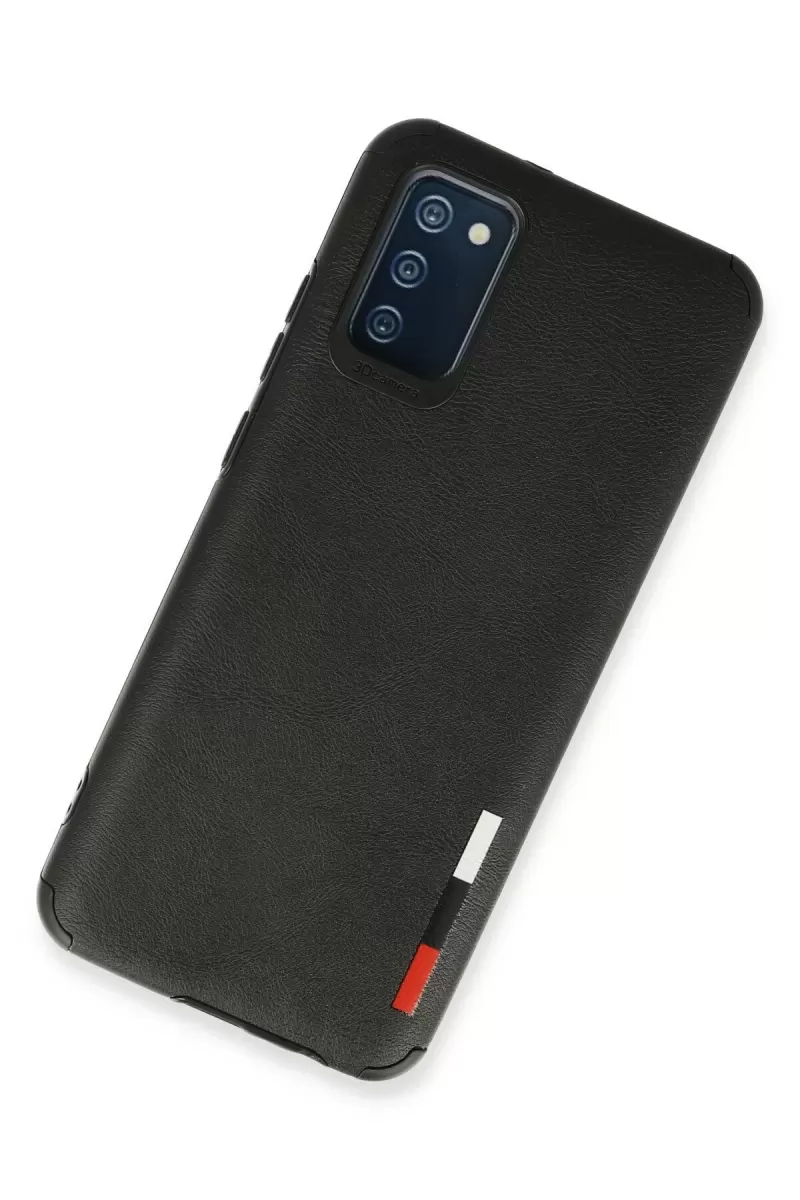 Newface Samsung Galaxy A03S Kılıf Loop Deri Silikon - Siyah