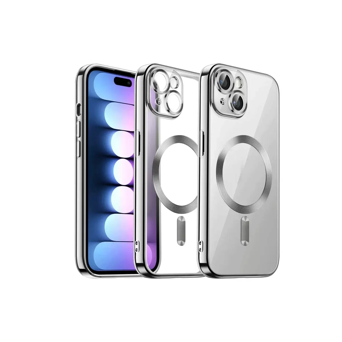 Newface Apple iPhone 13 Kılıf Kross Magneticsafe Kapak - Gümüş