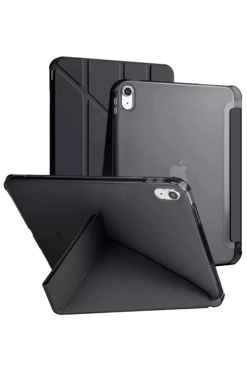 Newface Apple iPad 2022 10.9 (10.nesil) Kılıf Kalemlikli Mars Tablet Kılıfı - Siyah