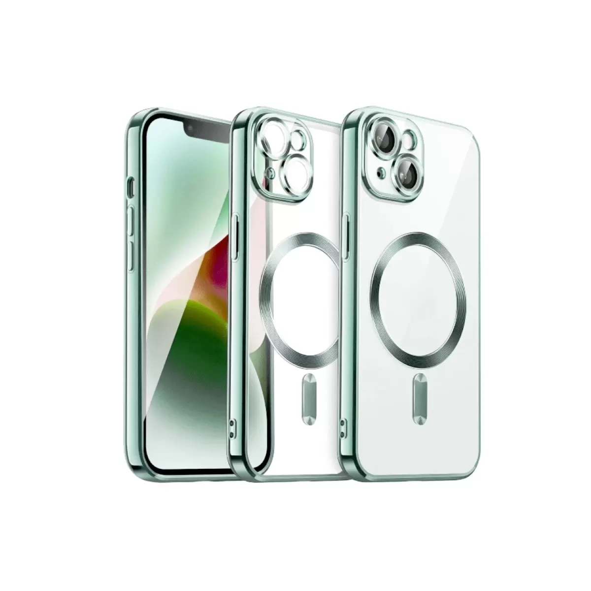 Newface Apple iPhone 13 Kılıf Kross Magneticsafe Kapak - Koyu Yeşil