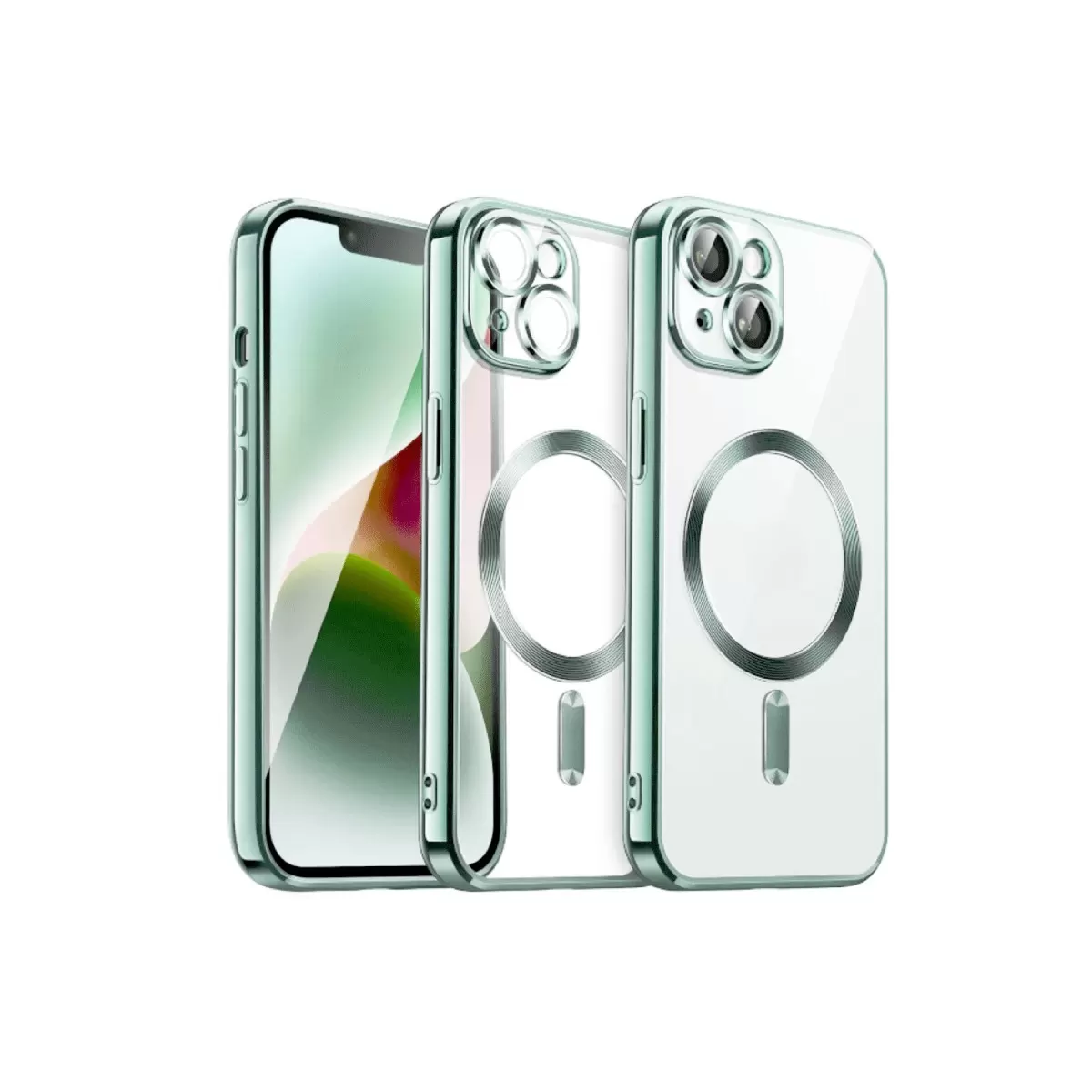 Newface Apple iPhone 13 Kılıf Kross Magneticsafe Kapak - Koyu Yeşil