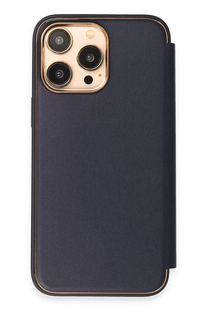 Newface Apple iPhone 13 Pro Max Kılıf Dolpin Kapaklı - Lacivert