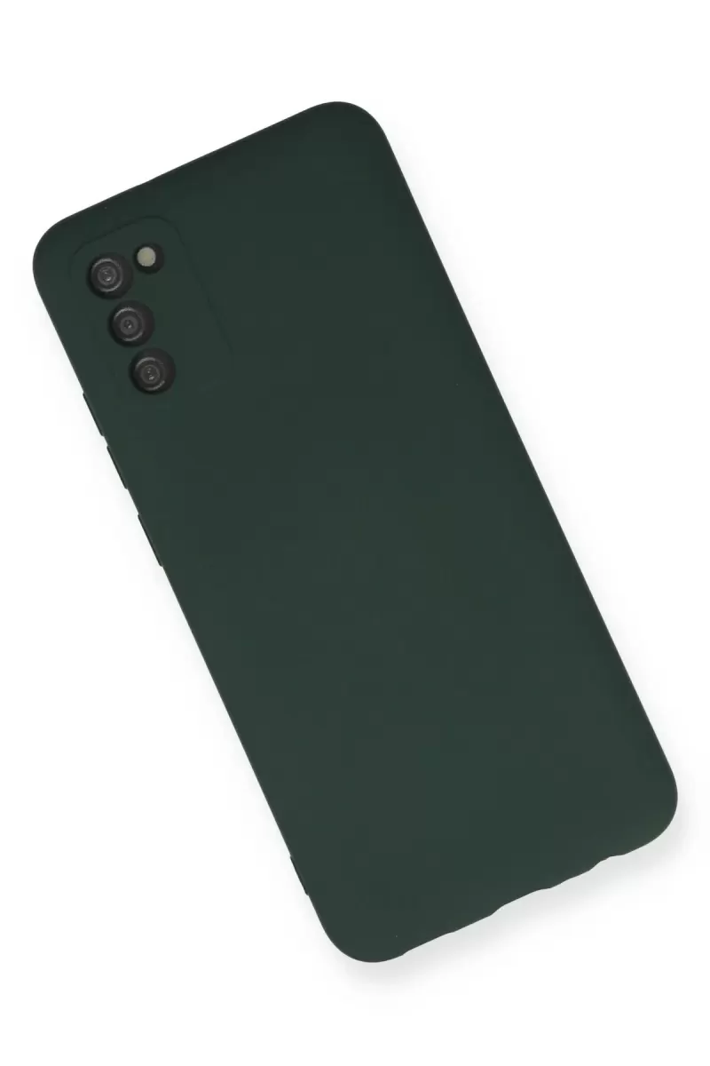 Newface Samsung Galaxy A03S Kılıf Nano içi Kadife Silikon - Koyu Yeşil