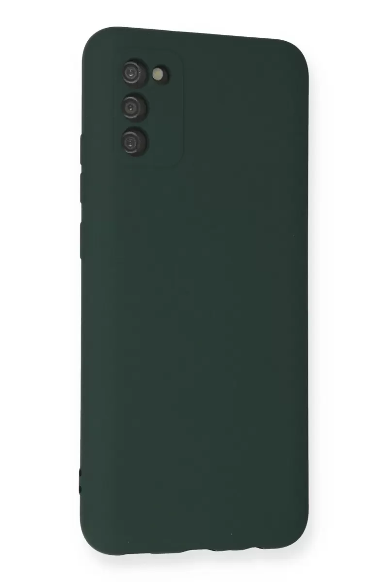 Newface Samsung Galaxy A03S Kılıf Nano içi Kadife Silikon - Koyu Yeşil