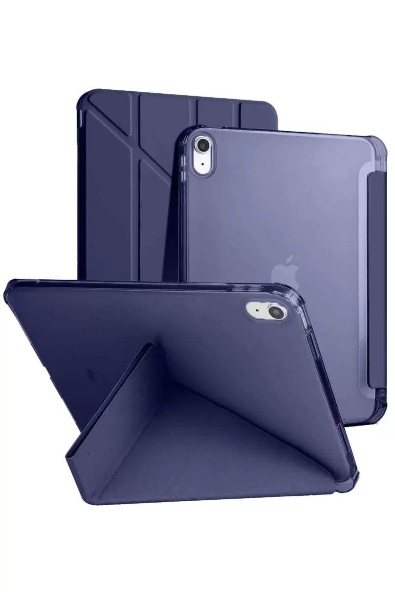 Newface Apple iPad 2022 10.9 (10.nesil) Kılıf Kalemlikli Mars Tablet Kılıfı - Lacivert
