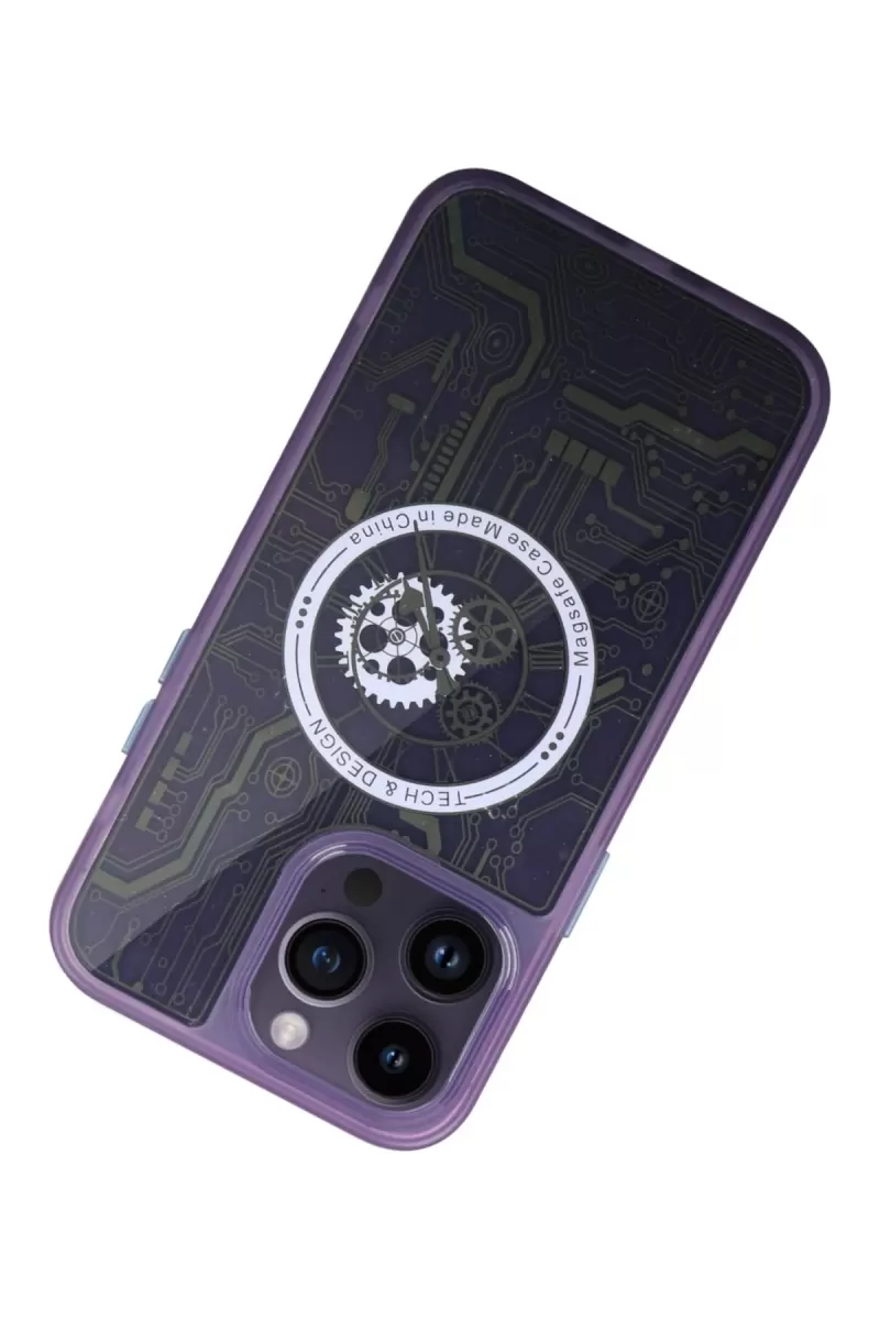 Newface Apple iPhone 14 Pro Kılıf Magic Magneticsafe Silikon - Derin Mor