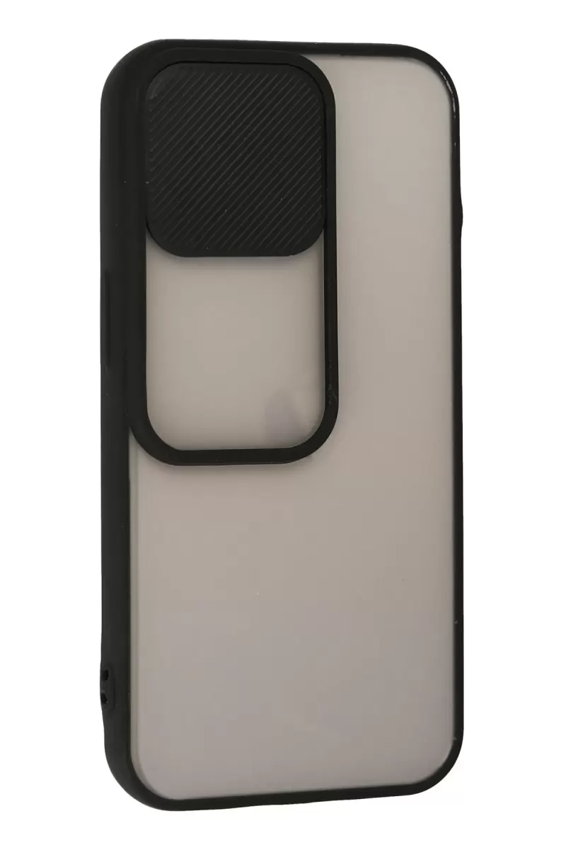 Newface Apple iPhone 13 Pro Kılıf Palm Buzlu Kamera Sürgülü Silikon - Siyah