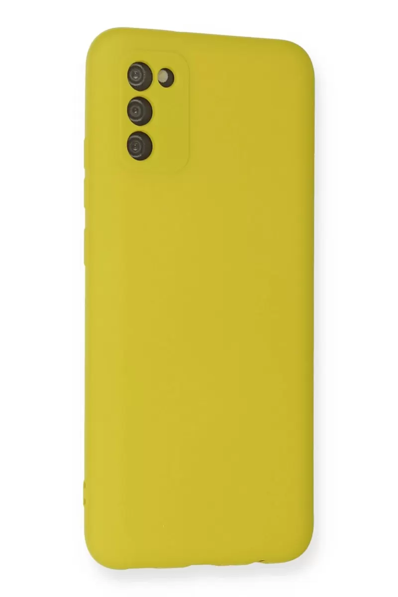 Newface Samsung Galaxy A03S Kılıf Nano içi Kadife Silikon - Sarı