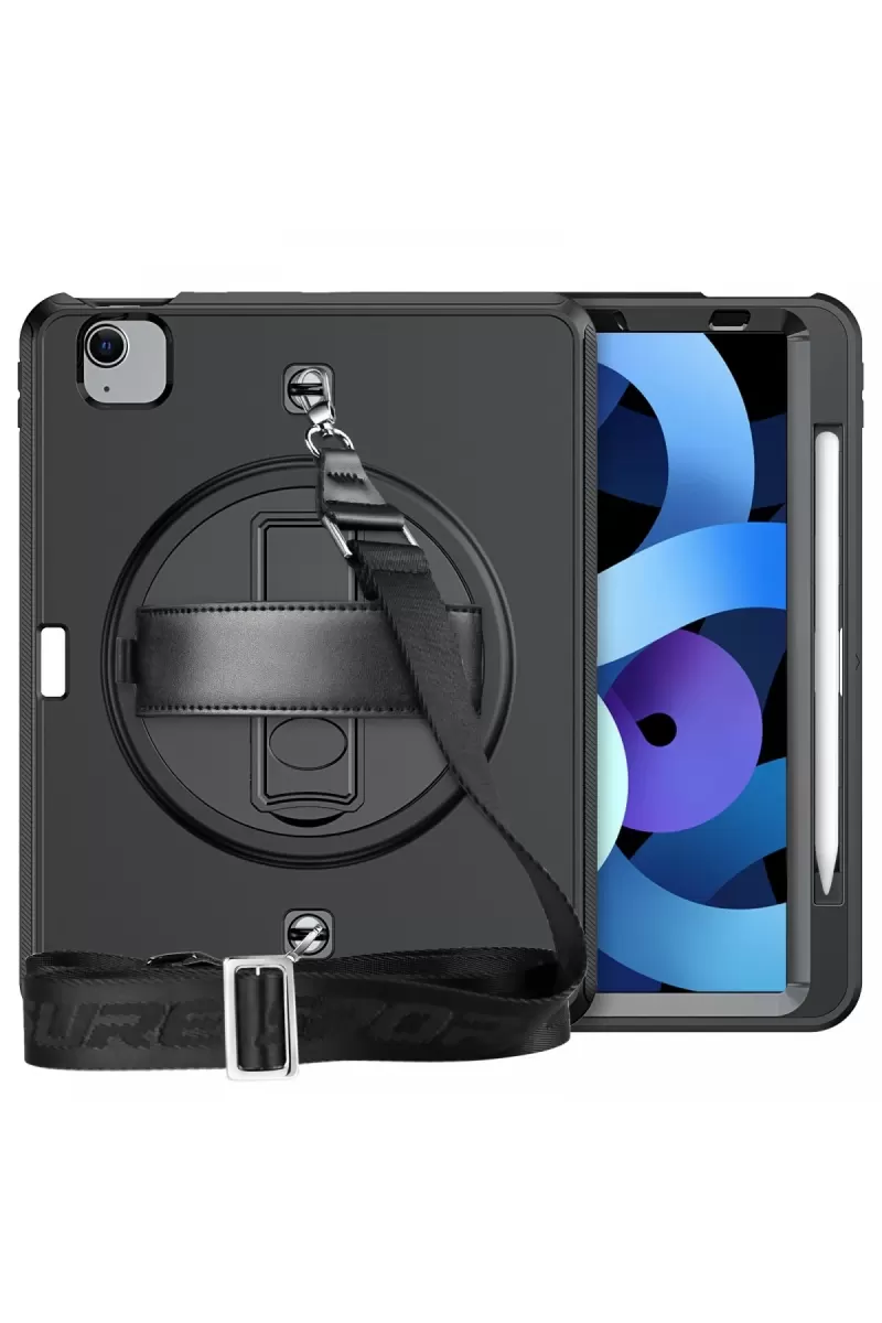 Newface Apple iPad Pro 11 (2020) Kılıf Strap-C Otterbox Tablet Kapak - Siyah