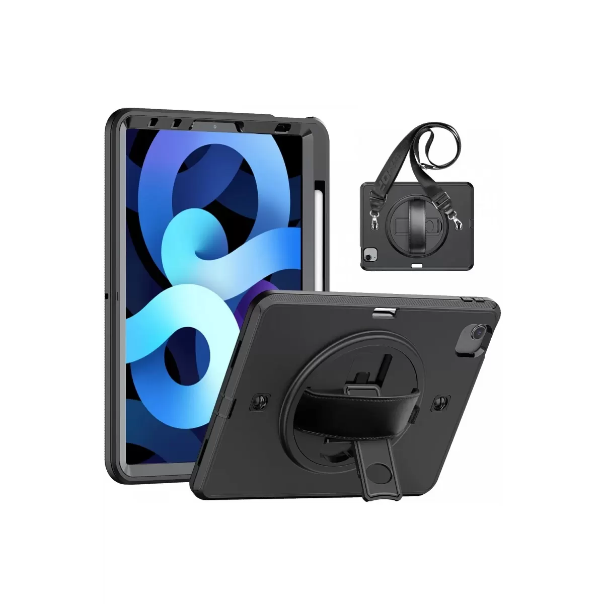 Newface Apple iPad Pro 11 (2020) Kılıf Strap-C Otterbox Tablet Kapak - Siyah
