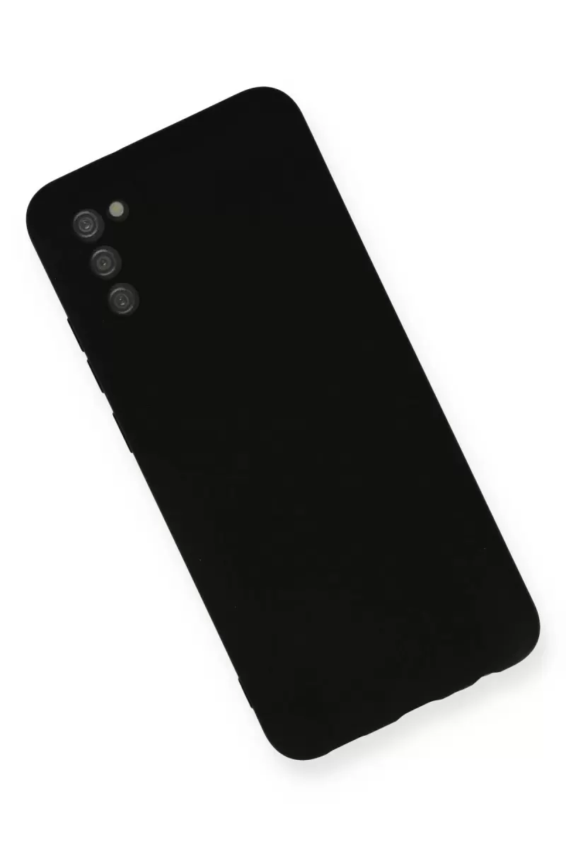 Newface Samsung Galaxy A03S Kılıf Nano içi Kadife Silikon - Siyah